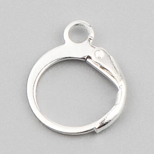 Earring Findings Lever Back Round - 20 pcs (10 Pairs) Silver Plated - 15mm - Picture 1 of 4