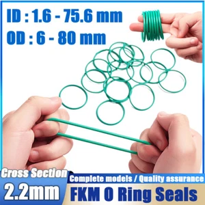 Sellos métricos de goma FKM O Ring 2,2 mm sección transversal 2,4 mm-75,6 mm ID - Imagen 1 de 57