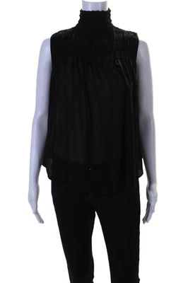 Blusa transparente negra con montura de cuello alto sin mangas ajustada talla XS Foto 1 de 4