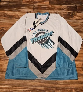 NUEVA Camiseta deportiva cosida vintage Bauer Las Vegas Thunder IHL hockey años 90 L/XL - Imagen 1 de 12