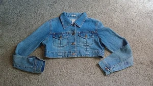Vintage Street Blues Cropped Top Jeansjacke Damen M Y2K Girlhoodcore Preppy  - Bild 1 von 6