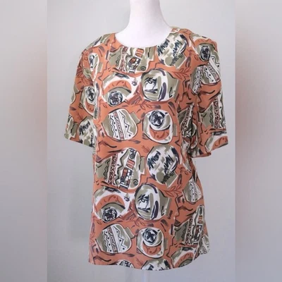 Blusa manga corta calce relajado estampado terracota Heritage Road vintage años 90 nueva con etiquetas Foto 1 de 4