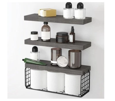 Estantes flotantes Fixwal, 3+1 nivel 15,7 pulgadas decoración rústica granja (negro) Foto 1 de 3