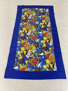 Vintage Retro Handmade Pure Cotton Table Runner Colourful Fruit Print 115x60cm - Picture 1 of 12