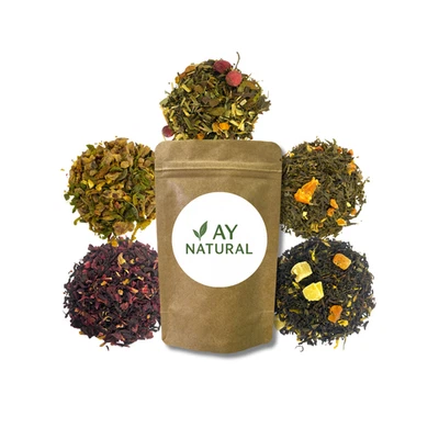 Tee-Mix 5er Probierset: Geschmackssymphonie ✅ 5x20g ✅ Premium ✚ Gratis Probetee - Bild 1 von 4