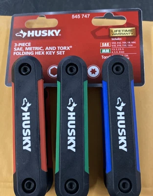 Husky Folding Hex Key Set (9-Piece SAE, 8-Piece MM, 8-Piece Torx). New/Other - Image 1 of 4