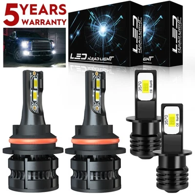 4x For Nissan Pathfinder 1995-1998 Front LED Headlight High Low Fog Light Bulbs - Image 1 of 4