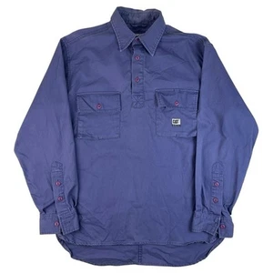 Caterpillar Workwear Long Sleeve Heavy Duty Polo Shirt Blue XXL - Picture 1 of 4