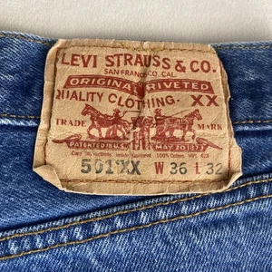 Vintage 2005 Levis 501 XX Mens 36x32 Jeans Straight Americano Workwear Cowboy - Picture 1 of 19