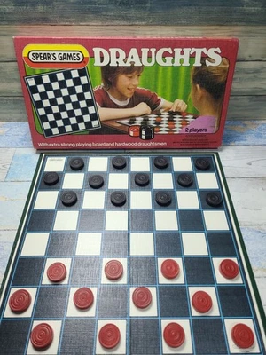1983 SPEAR'S GAMES DRAUGHTS BOARD GAME 100% COMPLETE - Image 1 of 4
