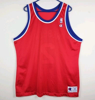 Camiseta masculina frente branca Chris Webber #2 Washington Bullets NBA VTG Champion 48 - Imagem 1 de 4