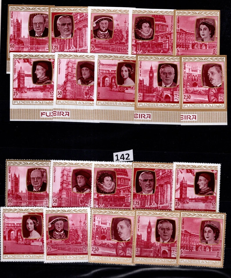 /// FUJEIRA - MNH - PERF + IMPERF - W.CHURCHILL - REINA - ISABEL II - REAL  Foto 1 de 1