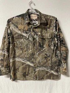 Trees & Trails Real tree Men’s Camo Button Long Sleeve Shirt Jacket Hunting Med - Picture 1 of 4
