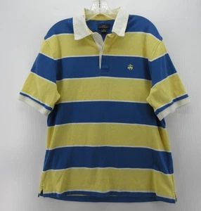 Brooks Brothers Rubgy Polo Uomo Medium Giallo Blu Pullover a Righe 346 - Foto 1 di 13