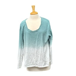 Candace Cameron Bure Long Green White Hombre Shirt Womans Size XL Cotton Top - Picture 1 of 8