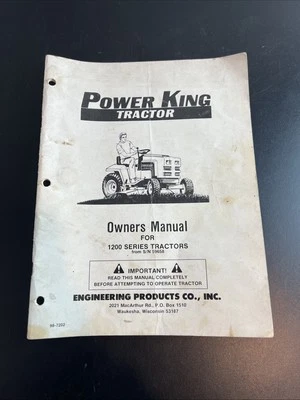 Manual de piezas de servicio y operador de tractor para tractores Power King serie 1200 Foto 1 de 4