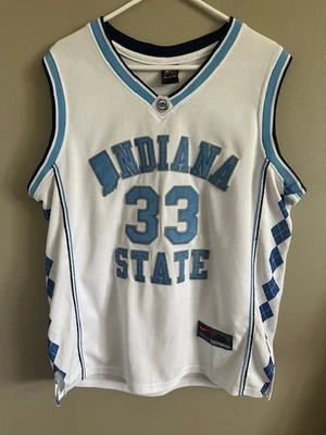 Nike Indiana State University Larry Bird #33 ситичевые белые и синие мужские средний размер - Изображение 1 из 4
