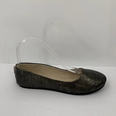 FS/NY Sloop ballet flats croc embossed leather taupe shoe Italy slip-on new 8 - Image 1 of 4