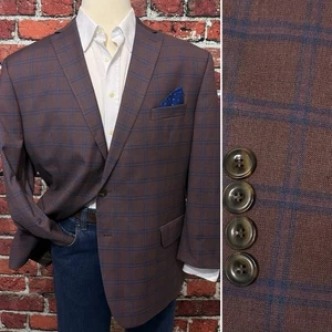 MICHAEL KORS MENS BLAZER SIZE 50S SPORT COAT SHORT FIT WINDOWPANE PLAID JACKET - Picture 1 of 13