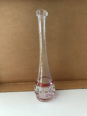 Indiana Kings Crown Ruby Flashed Bud Vase 9 1/4”, Excellent Condition - Image 1 of 4