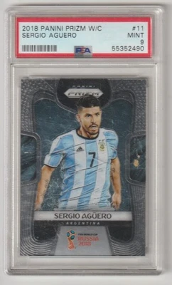 2018 Panini Prizm World Cup #11 Sergio Aguero PSA 9 - Image 1 of 2