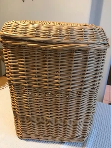 Cesta de lavandería de mimbre 17 pulgadas de altura forrada tapa/cesta sin forro - Imagen 1 de 13