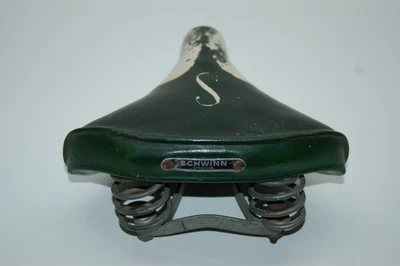 Sillín de bicicleta Cruiser vintage aprobado por Schwinn verde 225/230 mm Foto 1 de 4