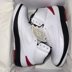 Air Jordan 2 Retro Mid White Varsity Red-black  Men’s Size 8.5 BRANDW NEW - Picture 1 of 8