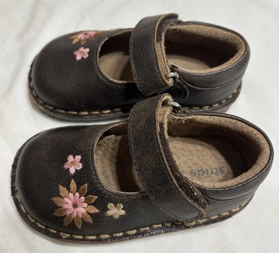 Stride Rite Baby Girls Gabrielle Brown Leather Mary Jane Flats 6W NIB - Image 1 of 4