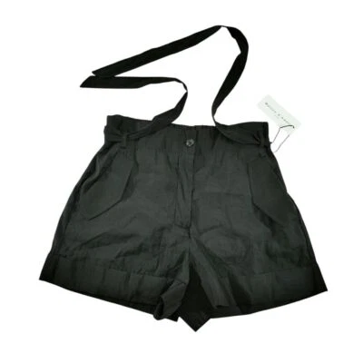 Pantalones Cortos Maison d'Amelie Negros Cintura Alta Plisados con Detalle de Cinturón Talla 8 Foto 1 de 4