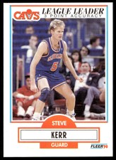 1990 Fleer 34 Steve Kerr  Cleveland Cavaliers  LL Basketball Card