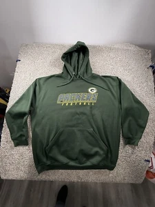 VINTAGE Green Bay Packers Sweatshirt Mens 3XL Green Hoodie NFL - Picture 1 of 8
