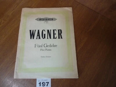 WAGNER Funf Gedichte / Five Poems - Edition Peters 3445b Piano & Female Score - Image 1 of 4