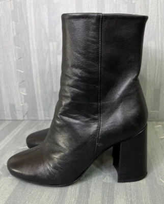 & Other Stories Black Heeled Leather Chelsea Boots Women Size 37 US 7 Zip Up - Image 1 of 4