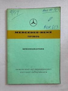 Mercedes-Benz TYP 190Db Owners Manual Handbook German Edition September 1959