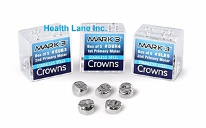MARK3 Corone odontoiatriche acciaio inox 1° molare primario tutte le misure scatola/5 - Foto 1 di 1