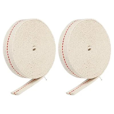 Algodón Aceite Lámpara Mecha 3/4" Ancho 3 Metros con Roja Puntada, 2 Rollos - Imagen 1 de 4
