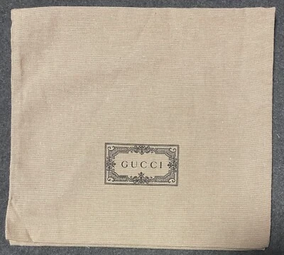 "Auténtica bolsa sobre polvo mediana GUCCI - tamaño 10,5 x 9,5"" pulgadas - algodón tostado" Foto 1 de 4