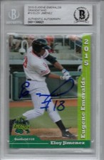 Eloy Jimenez 2015 Eugene Emeralds Autographed Signed Card Beckett BAS