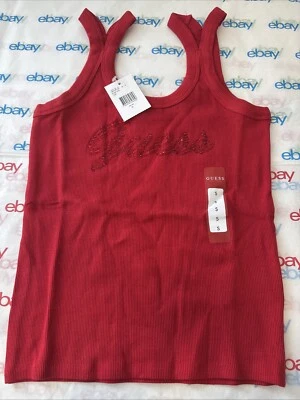 GUESS Eloise Tank Spicy Red Rib Size Small - Image 1 of 4