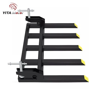 42" Clamp on Debris Pallet Fork for Tractor Skid Steer Buckets Attachment 2500lb - Picture 1 of 6