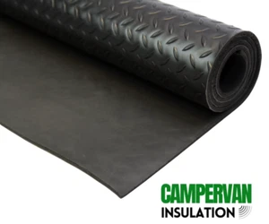 Schwarz Gummi + Schaumstoff Van Boden Schallschutz Dämmung 7 mm Matte, Floorflex 2 m - Bild 1 von 4