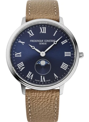 Frederique Constant Unisex Classic Moon Quartz Brown Watch 38 MM FC-206RN3S6 - Image 1 of 4