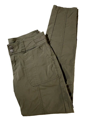 Pantalones prAna Damas Talla 2 28x29 Mezcla Algodón Orgánico Exterior/Inforual Verde Ejército Foto 1 de 4