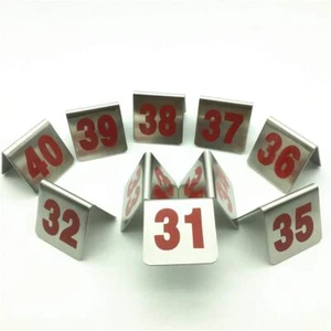 10 PCS METAL TENT STYLE STACKABLE TABLE NUMBERSPLACE CARDS SUITABLE FOR RESTAUR - Picture 1 of 6