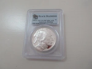 2001-P $1 PCGS PR 70 DCAM Black Diamond American Silver Buffalo - Picture 1 of 7
