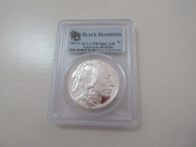 2001-P   $1 PCGS  PR 70 DCAM  Black Diamond American Silver  Buffalo - Image 1 of 4