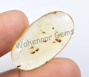 7,40 ct 100 % natürlicher gelber Bernstein Insekteneinschluss zertifiziert loser Edelstein - Bild 1 von 7