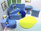 Ideal+DELUXE+BLUE+BATHROOM+SET+Vintage+Dollhouse+Furniture+Renwal+Plastic+1%3A16