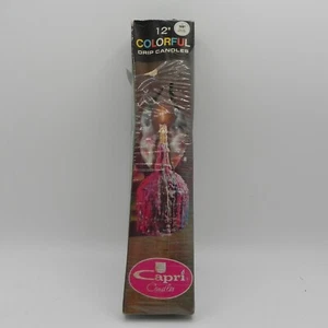 Capri Color Drip Candles Colorful 12" Tall VTG 70's Groovy Decor NOS Unused - Picture 1 of 10